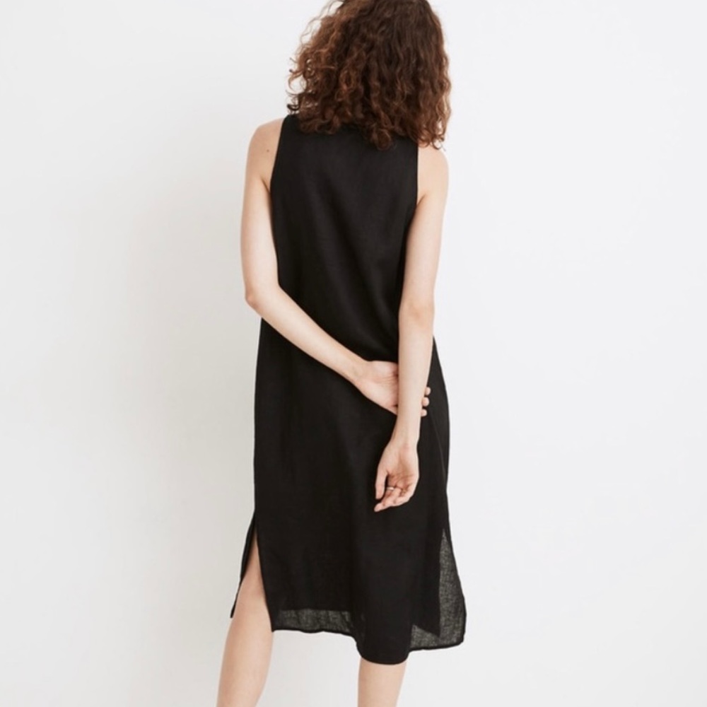 Madewell Linen Blend Lightweight V Neck Sleeveless Pullover Mindi Dress - Picture 3 of 4